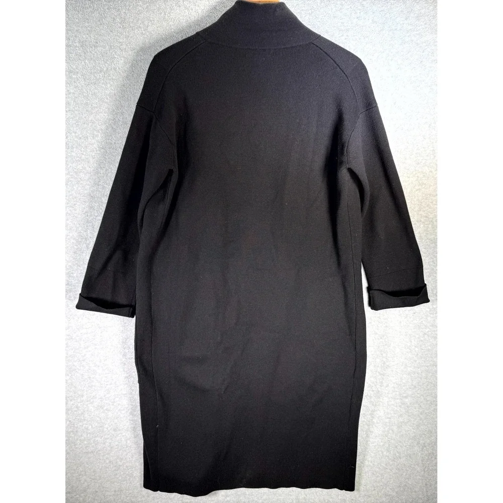 J.Crew Open Cardigan‎ Merino Wool Blend Womens XS Black Knitted Long Sleeve